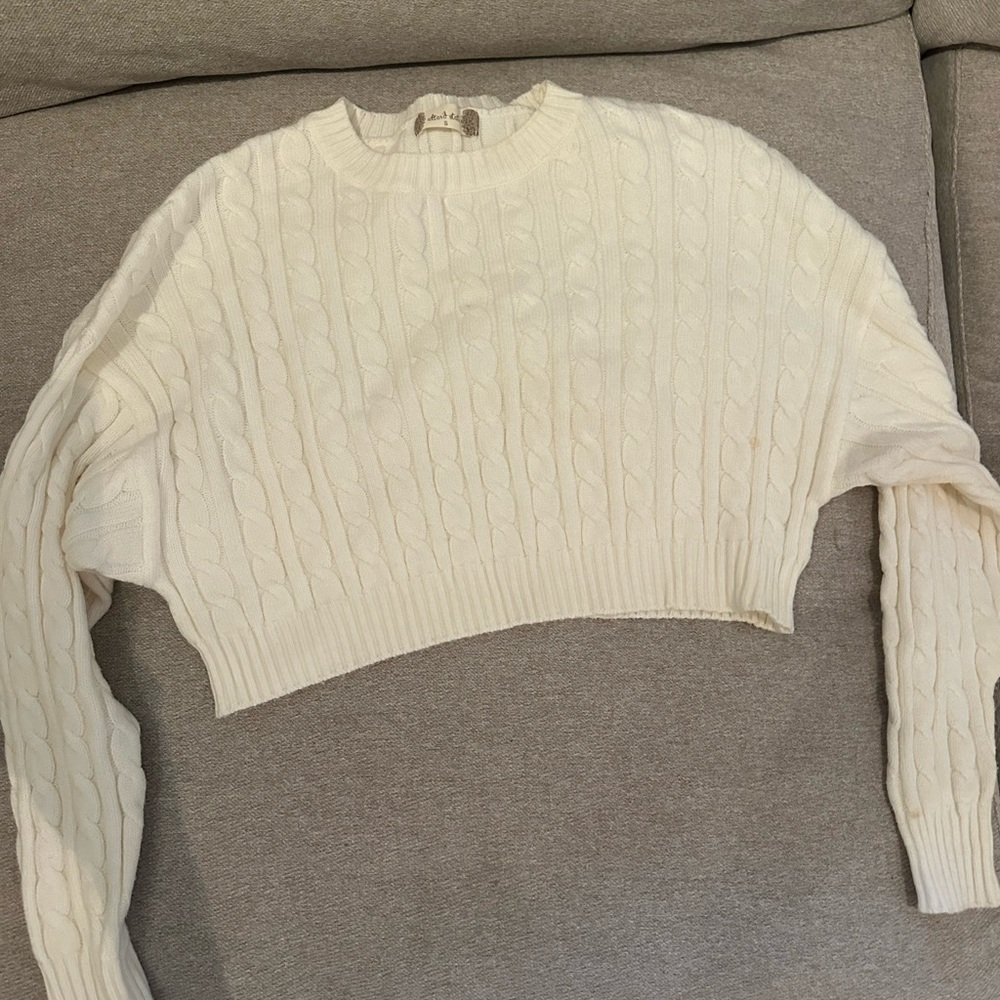 Altar'd State Cream Cable Knit Sweater